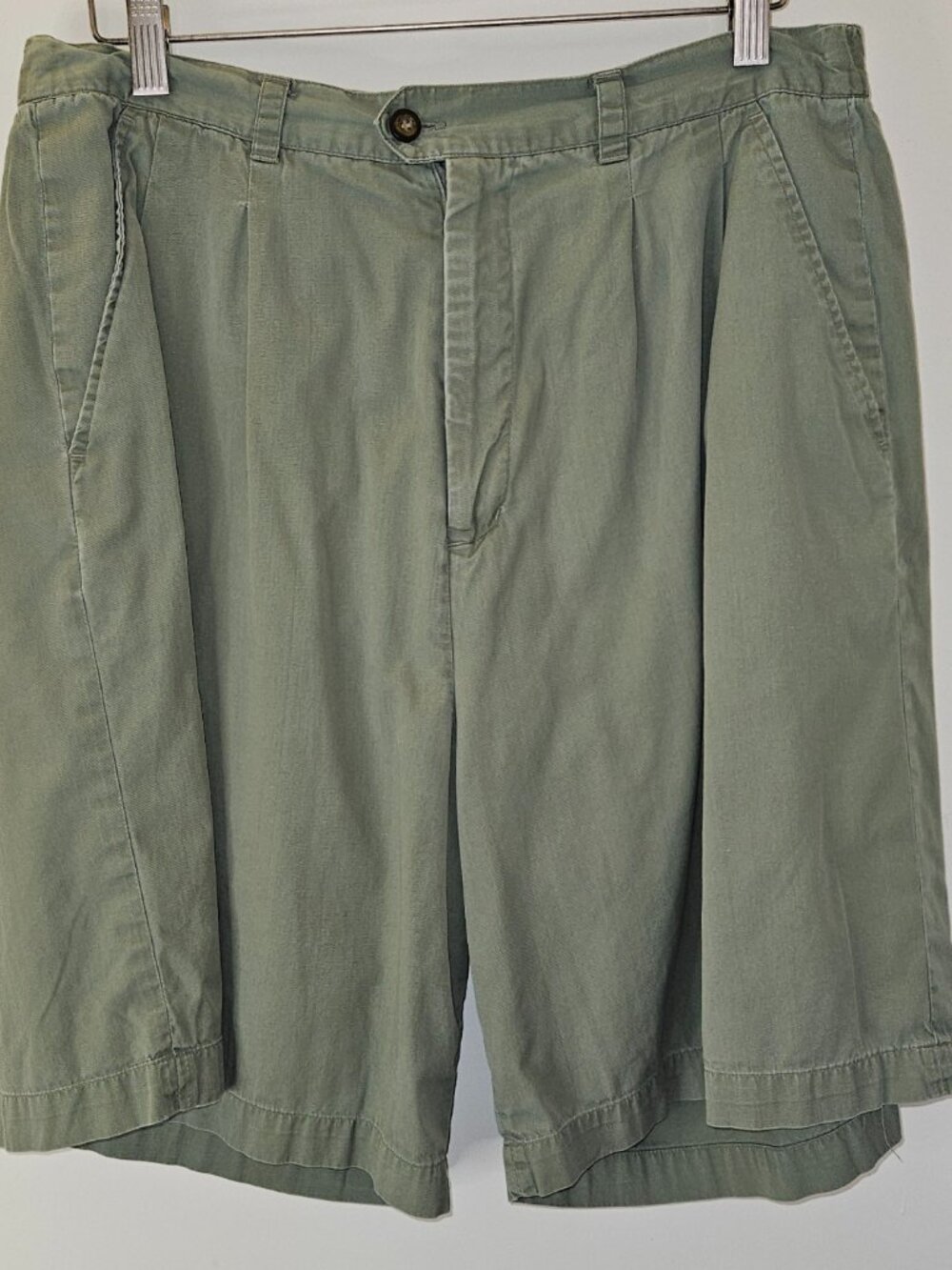 Baggy Lightweight Olive Green Long Shorts with Elastic in back. Very Comfortable